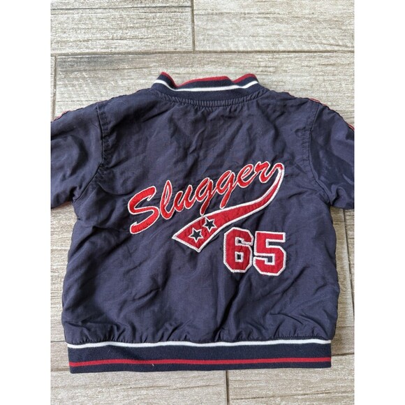 Vintage SLUGGER BASEBALL JACKET Blue Infant 6/9 Months - Picture 5 of 5
